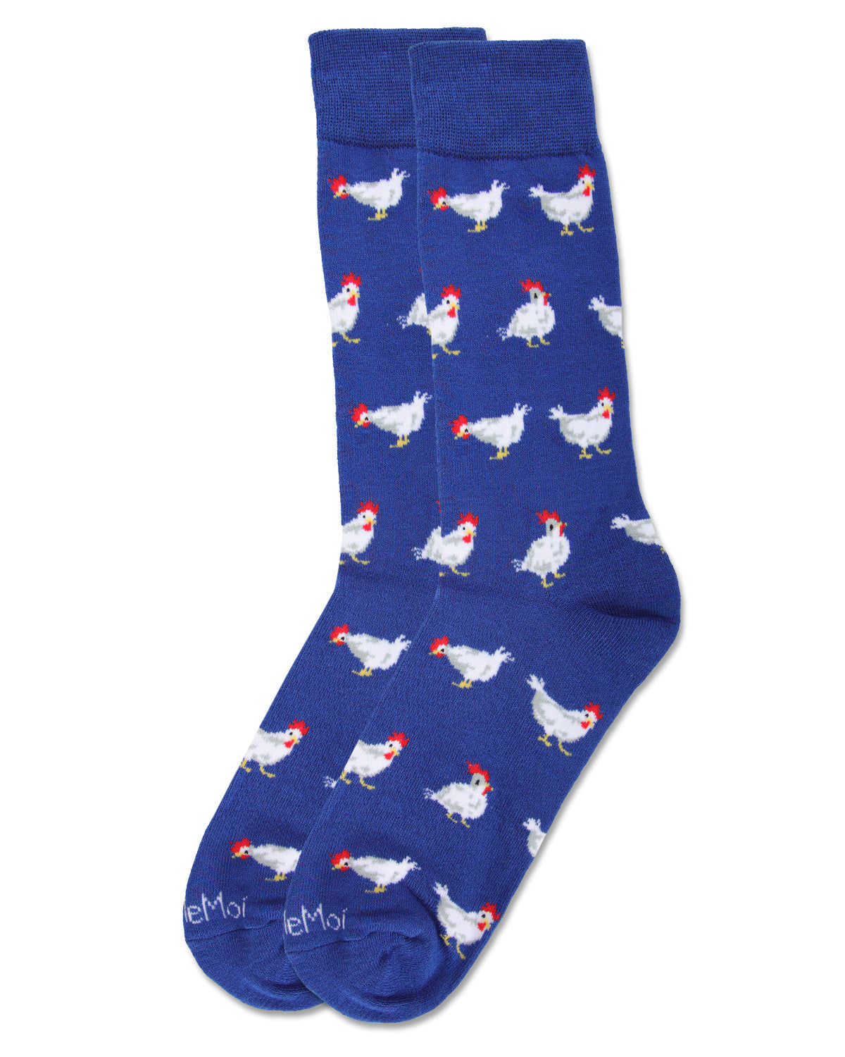 Men's Funny Chicken Pattern Rayon from Bamboo Blend Novelty Crew Sock