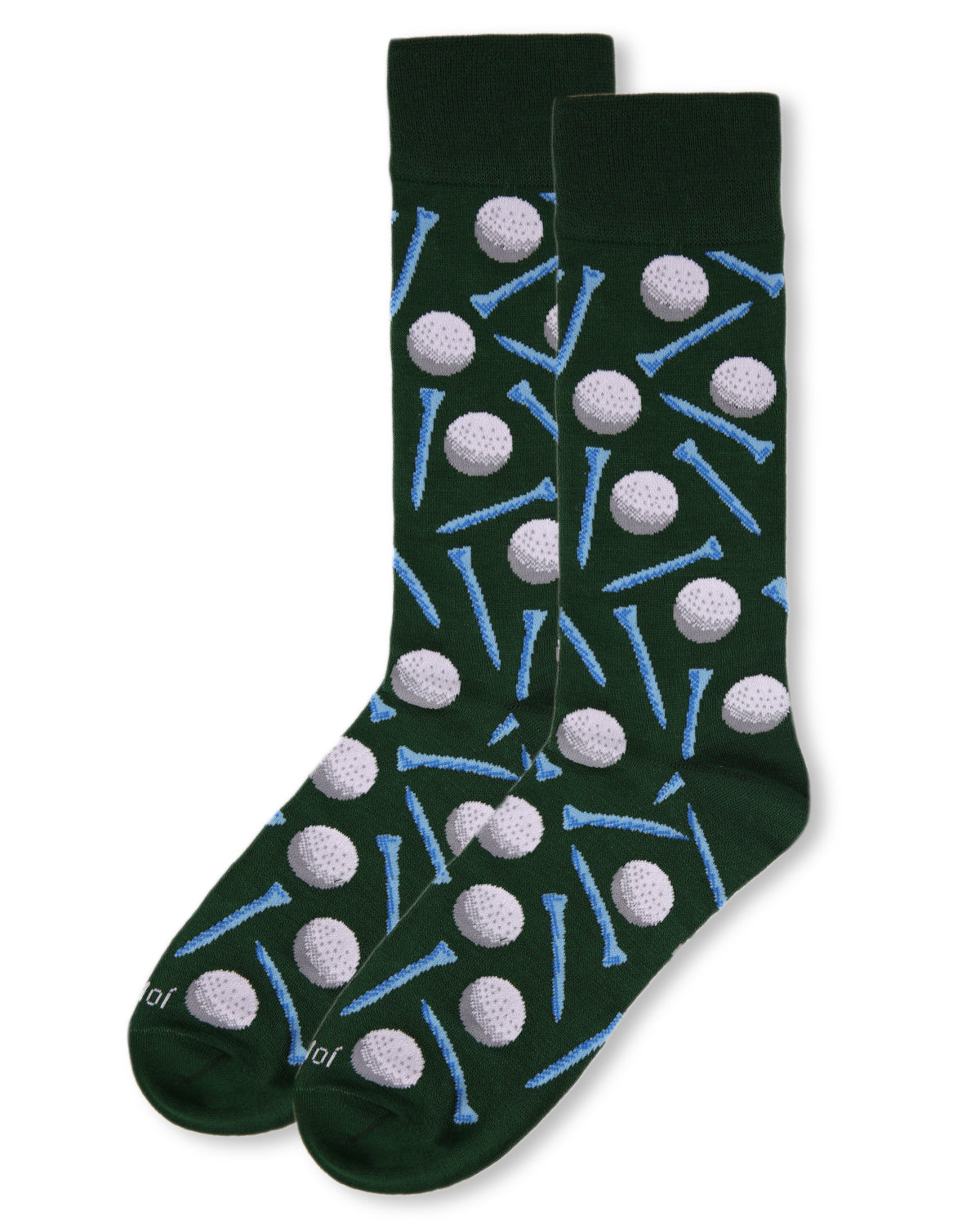 Men's "Golf Ball and Tee" Rayon from Bamboo Blend Novelty Crew Sock