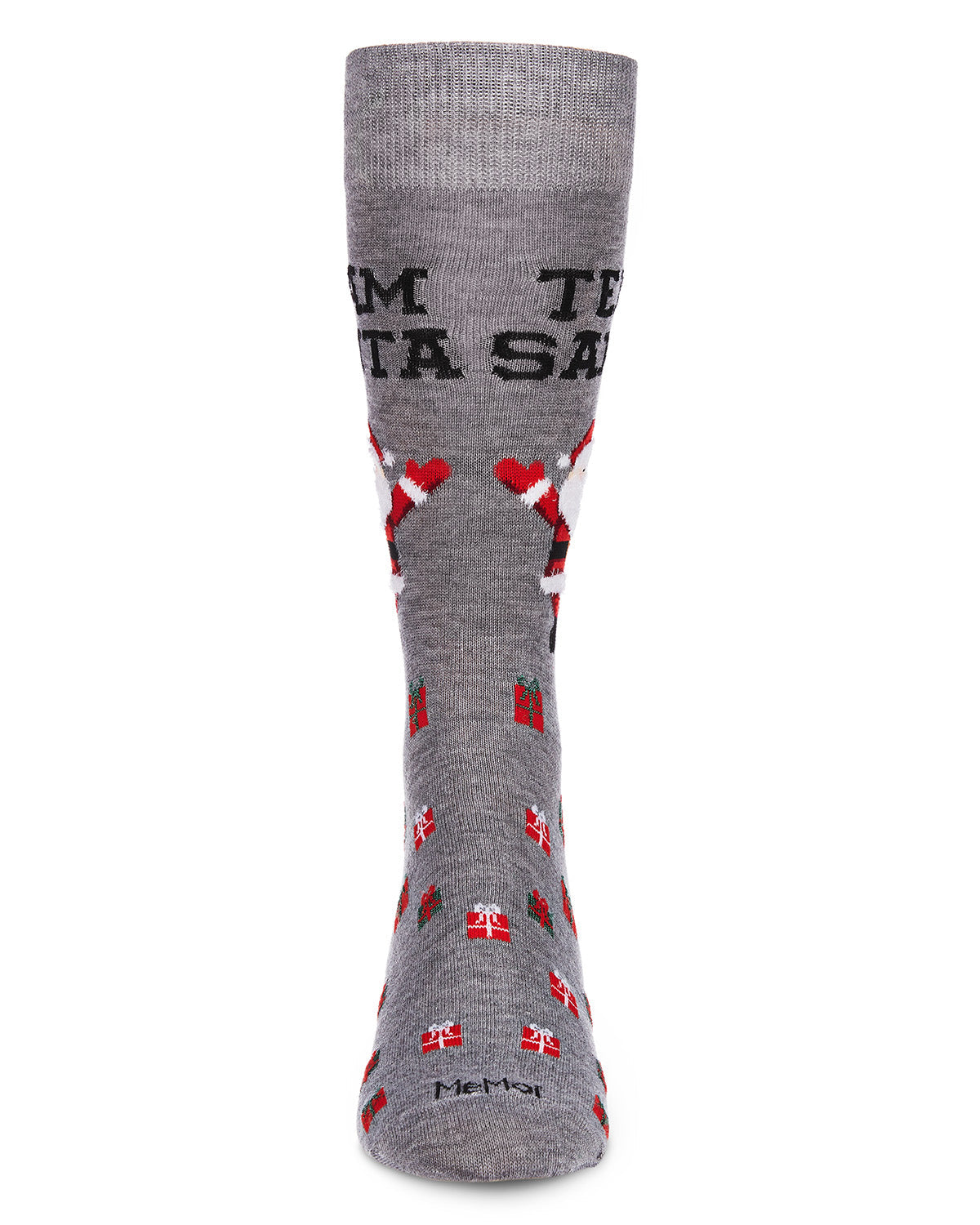 Men's Team Santa and Gifts Holiday Novelty Crew Sock