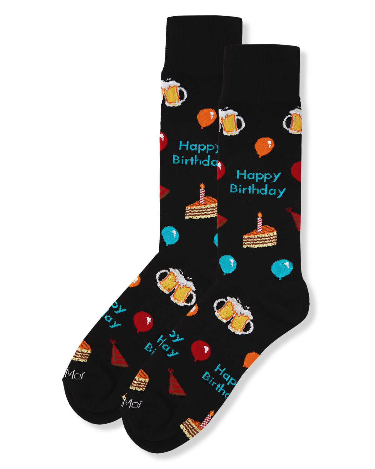 Men's "Happy Birthday" Rayon from Bamboo Blend Novelty Crew Sock