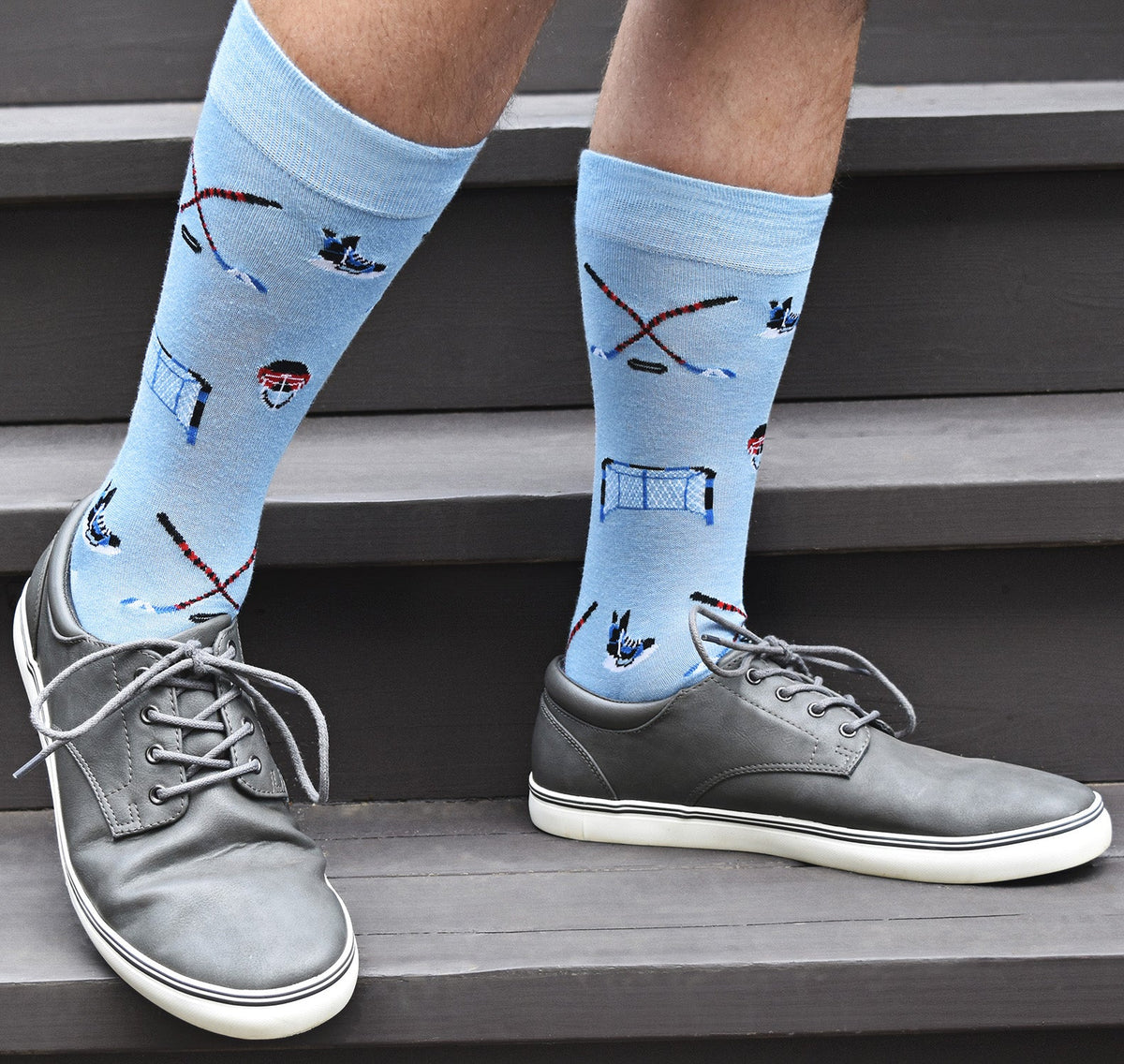 Men's "Hockey Lovers" Rayon from Bamboo Blend Novelty Crew Sock