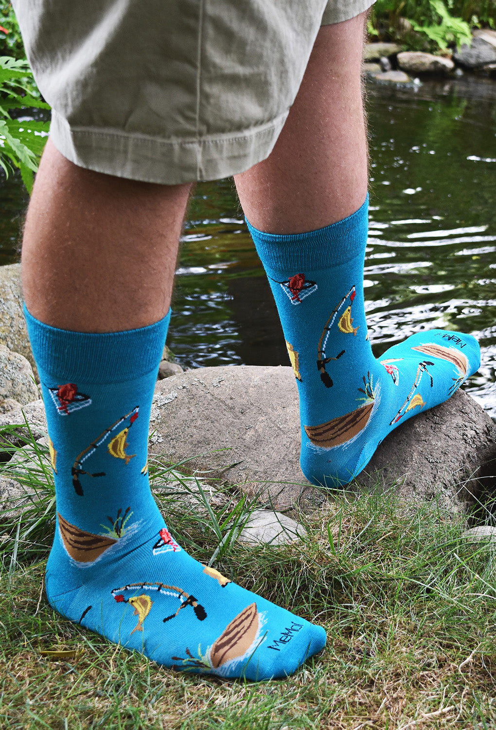 Men's It's Fishing Time Bamboo Blend Novelty Crew Sock