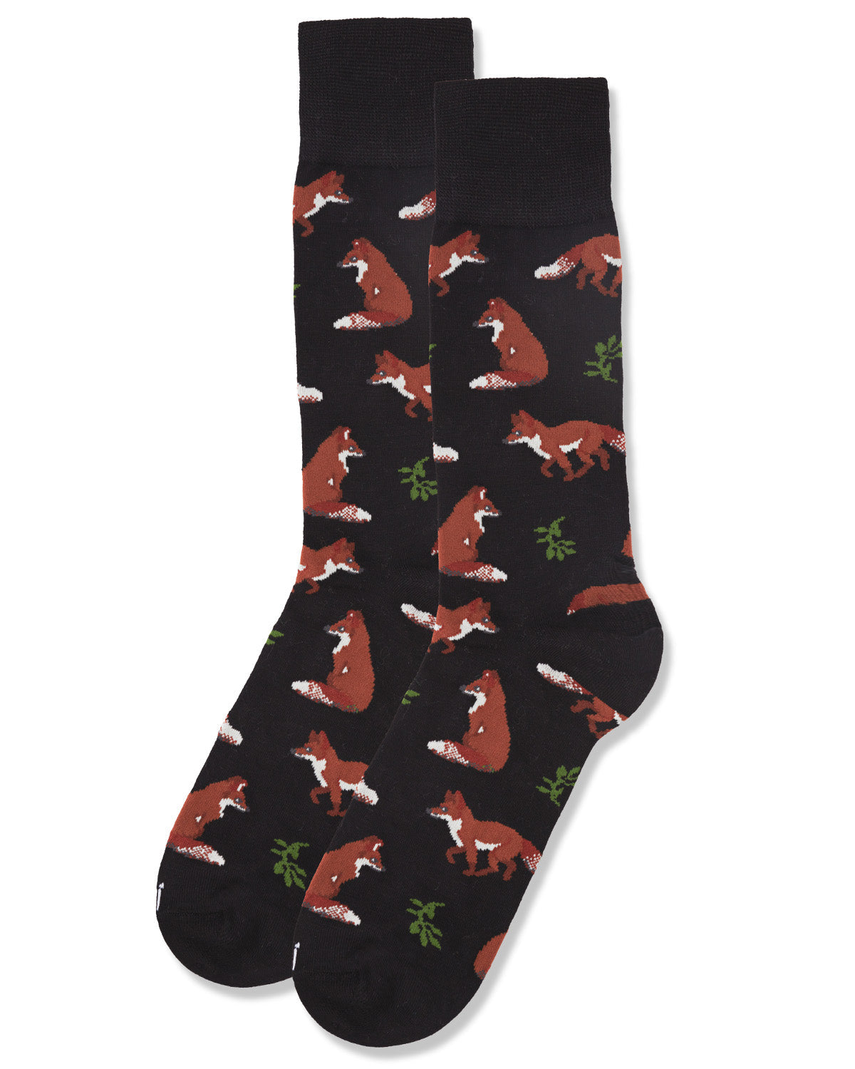 Men's Fantastic Foxes Bamboo Blend Novelty Crew Sock