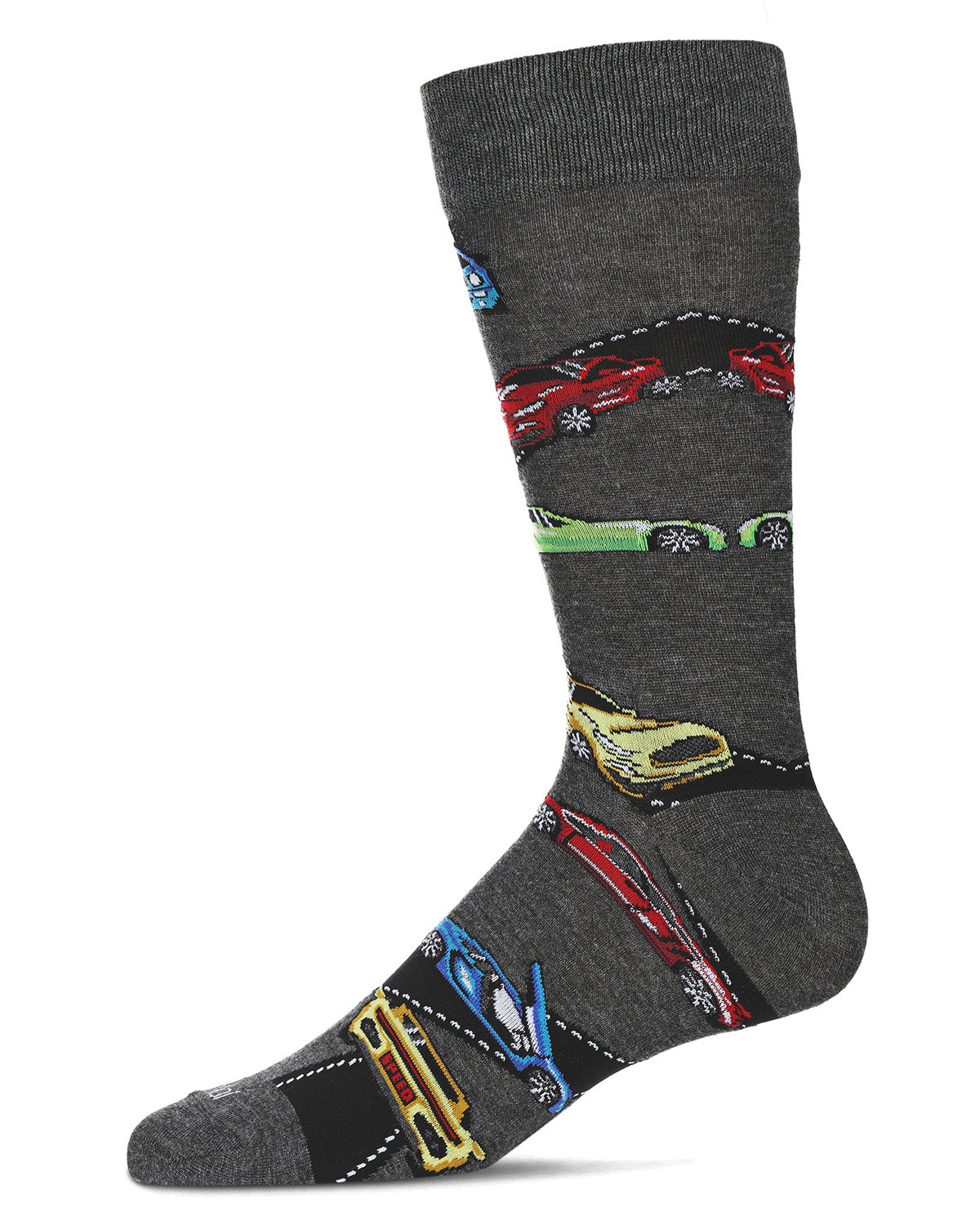 Men's "Cars" Graphics Rayon Blend Novelty Crew Socks