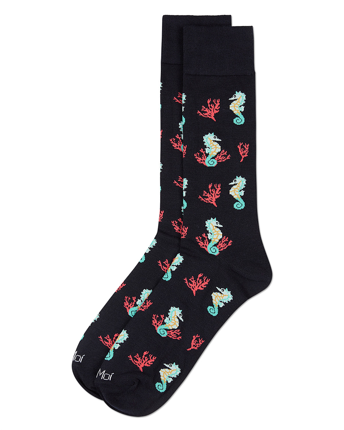Men`s Seahorses Rayon from Bamboo Crew Socks