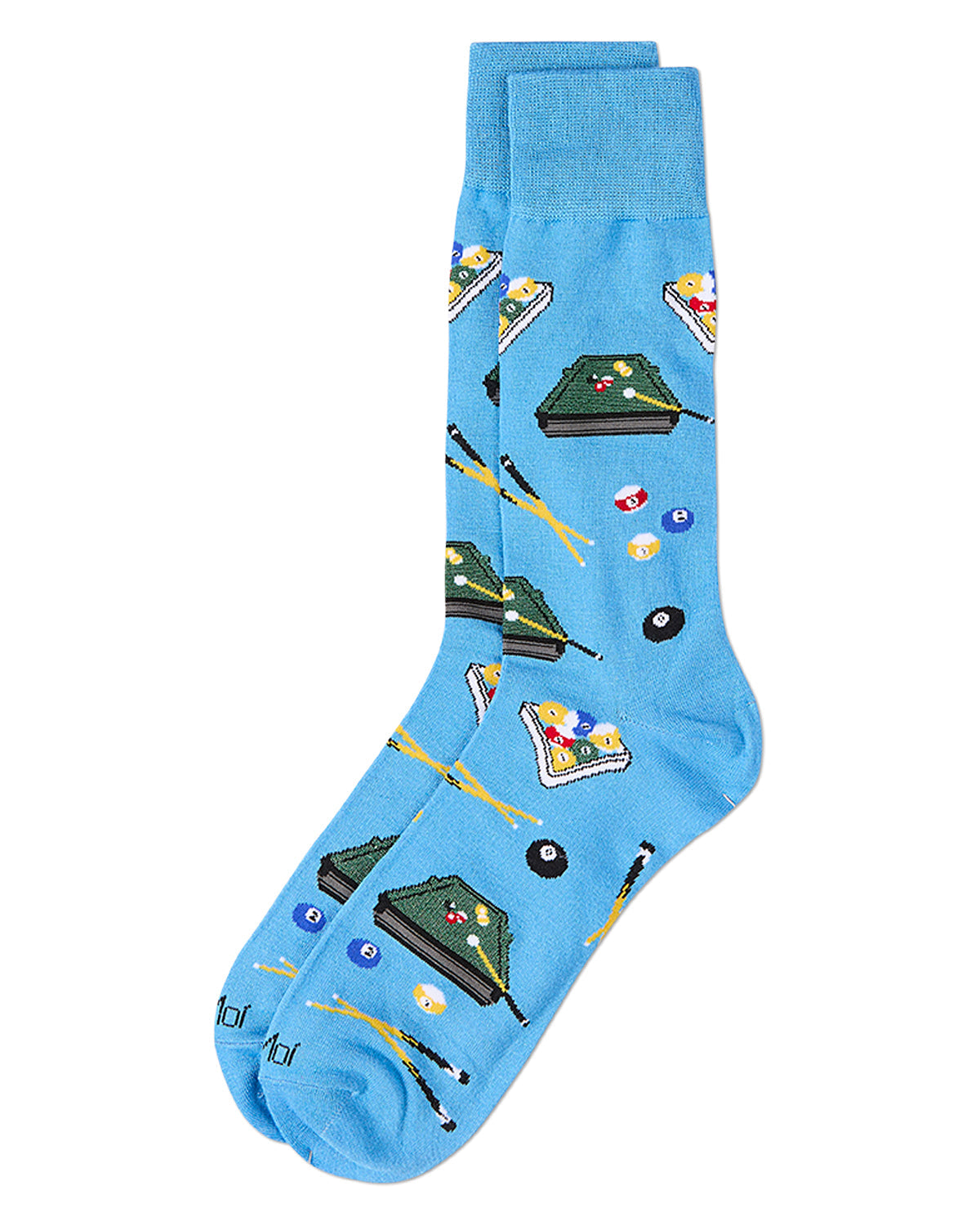 Men's "Shoot Pool" Rayon Blend Novelty Crew Sock