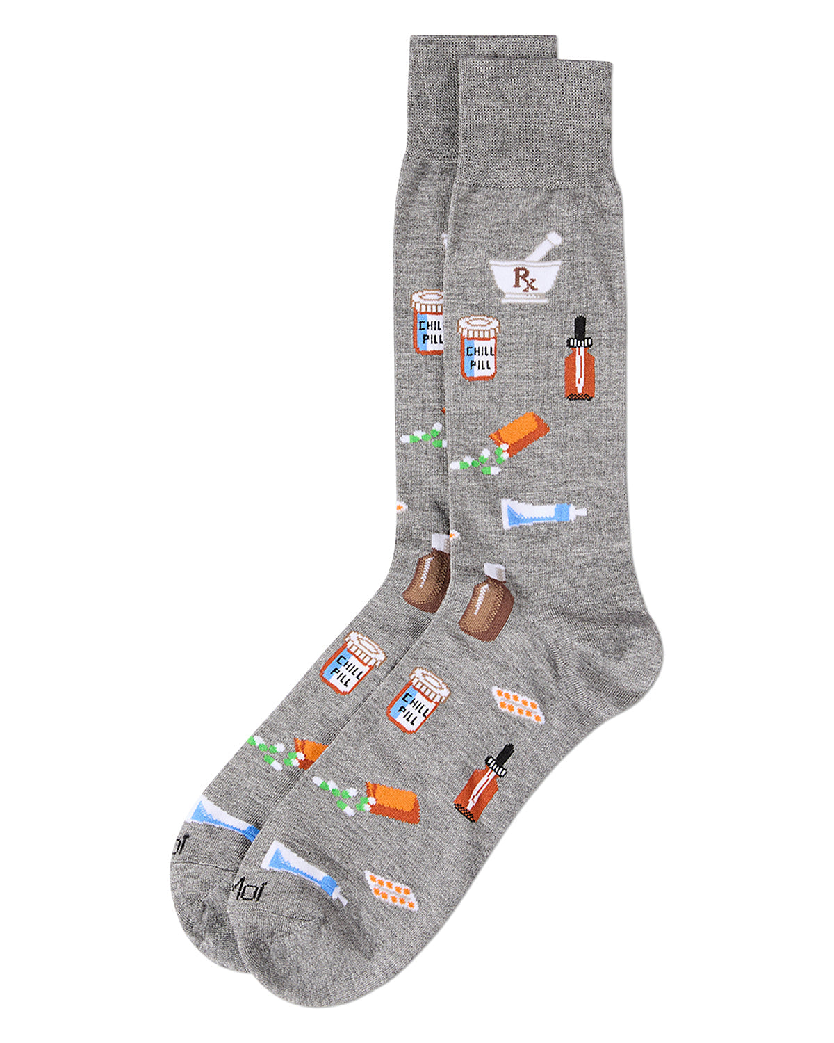 Men's RX-Themed Rayon Blend Novelty Crew Sock