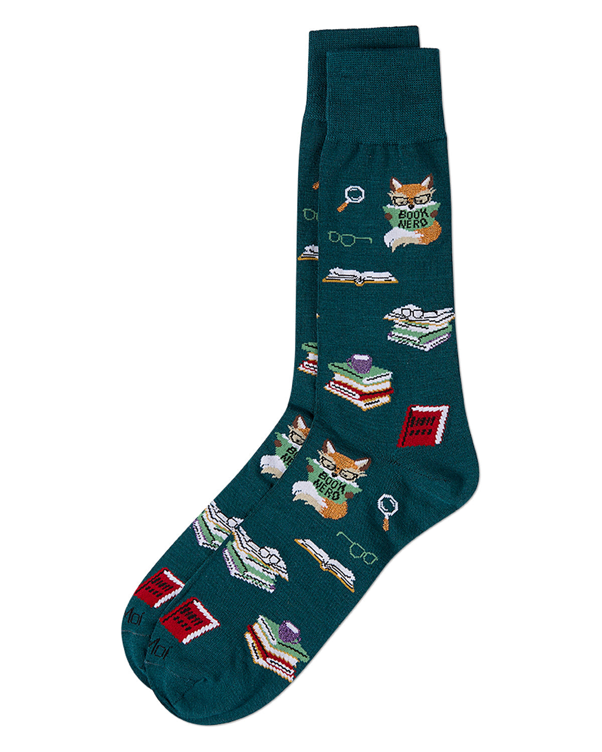 Men's "Book Nerd" Rayon Blend Novelty Crew Sock
