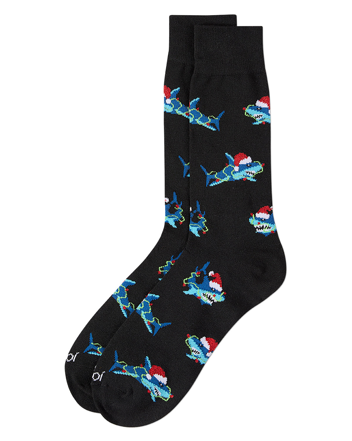 Men's "Santa Shark" Christmas Holiday Novelty Crew Sock