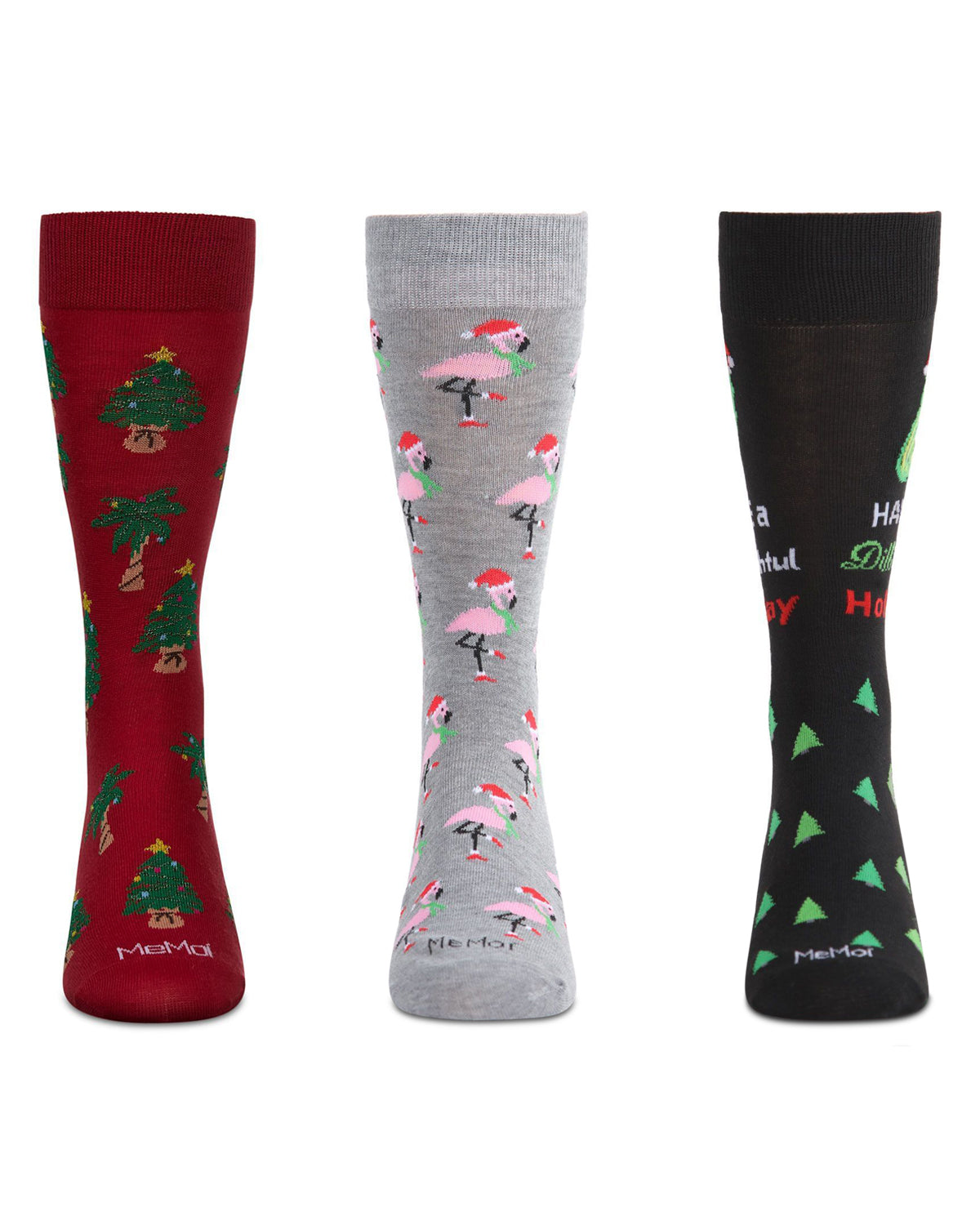 Men's 3 Pair Pack Holiday Novelty Crew Socks