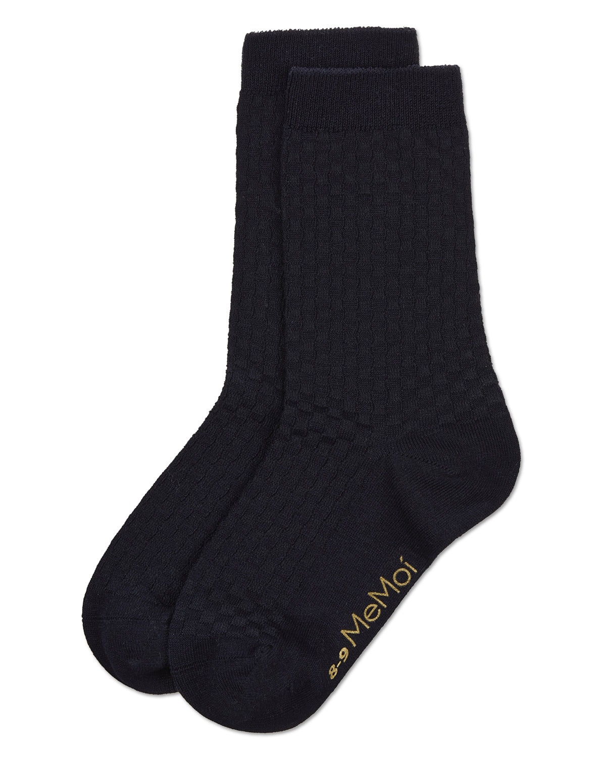 Boys Basket Weave Patterned Combed Cotton Crew Socks