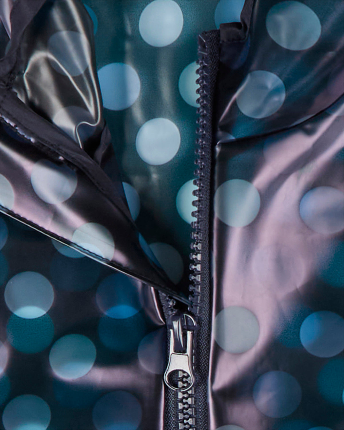 Kids Polka Dot Waterproof See-Through Raincoat with Storage Pouch