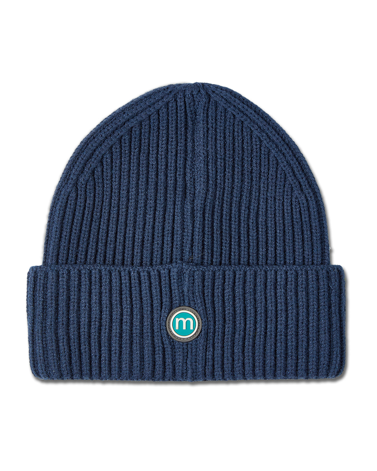 Boys Ribbed "M" Yarn-Embroidered Rayon-Blend Beanie