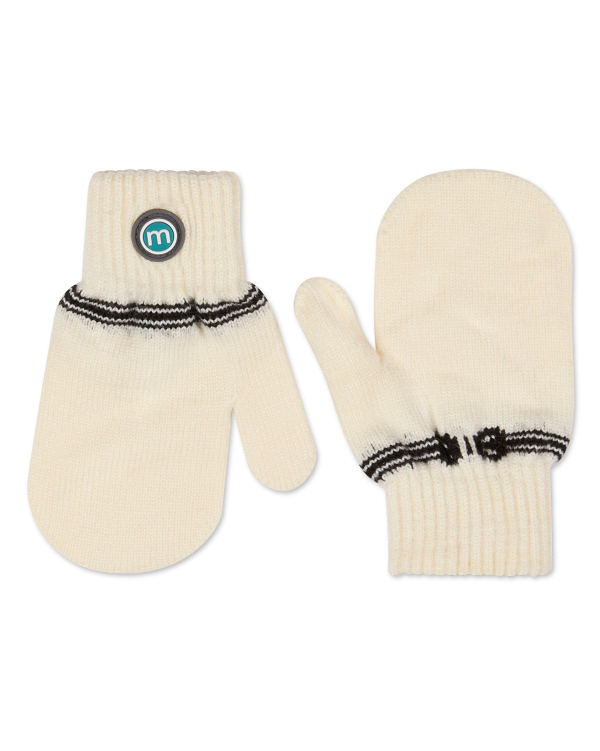 Girls Cozy Knit-In Bow Ribbed Rayon-Blend Mittens