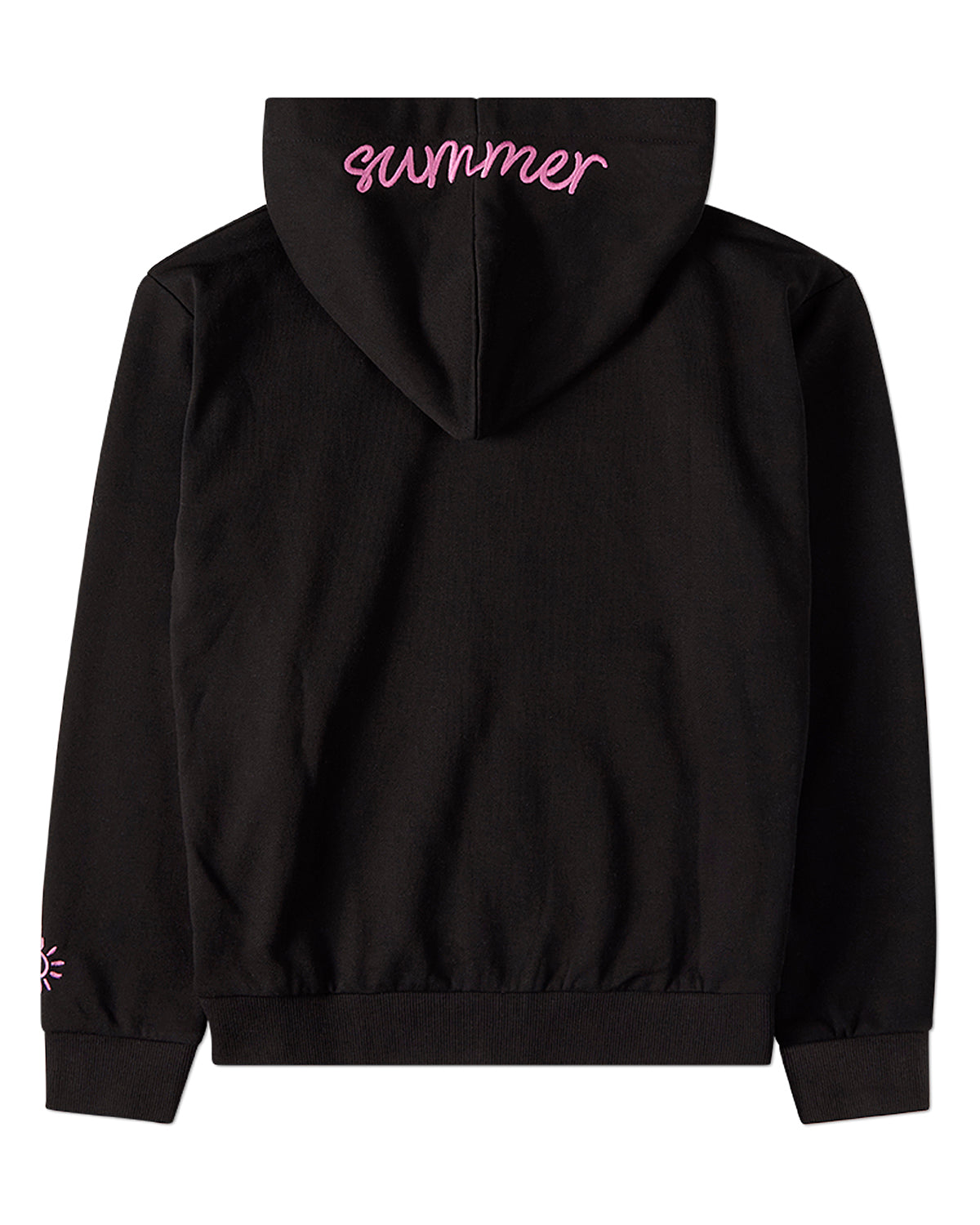 Kids Summer-Themed Cotton-Rich Zip-Up Embroidered Hoodie