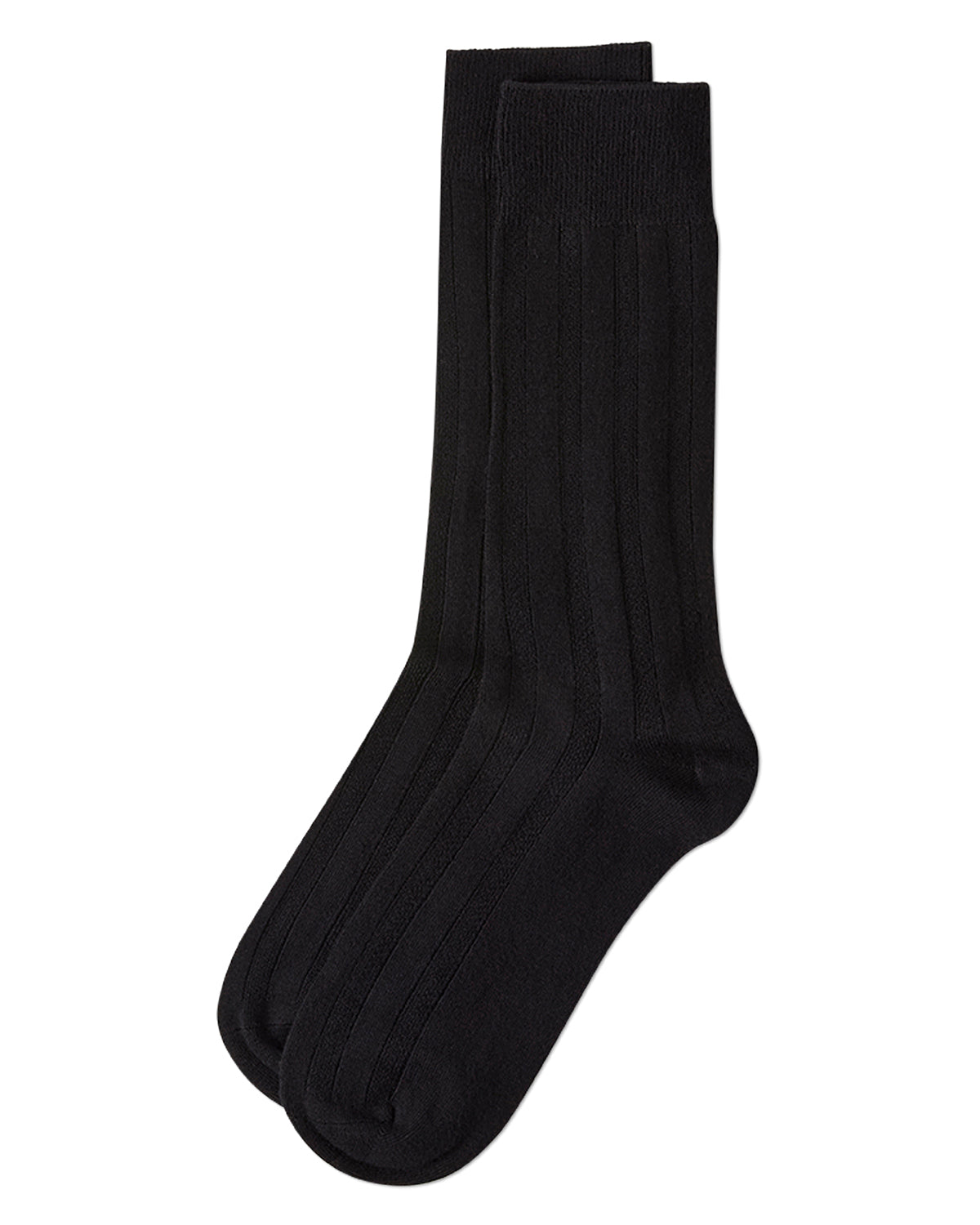 Men's Bamboo Blend Solid Woven Ribbed Crew Socks