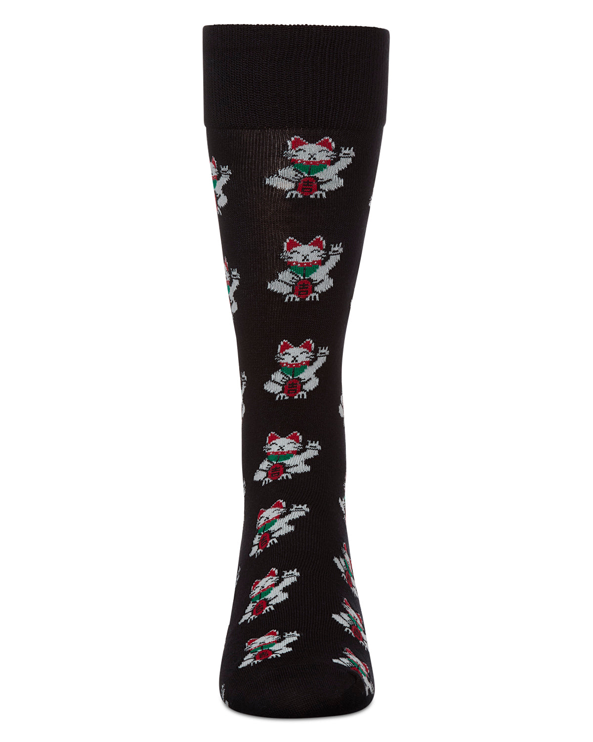 Lucky Cat Maneki-Neko Men's Bamboo Blend Crew Socks
