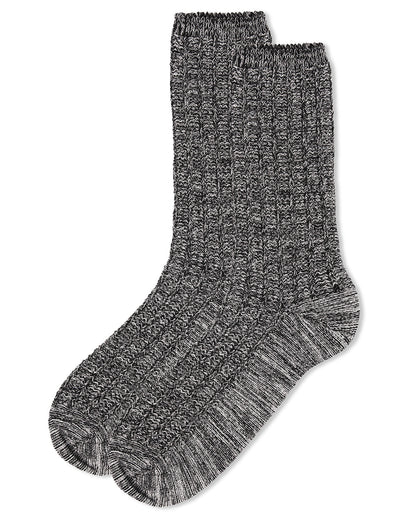 Men's Twisted Texture Soft Marled Everyday Boot Sock