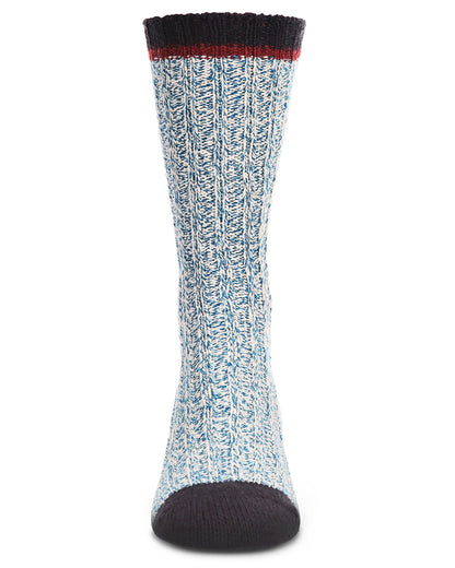 Men's Tipped Ribbed Textured Cotton Blend Boot Sock