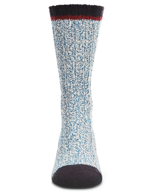 Men's Tipped Ribbed Textured Cotton Blend Boot Sock
