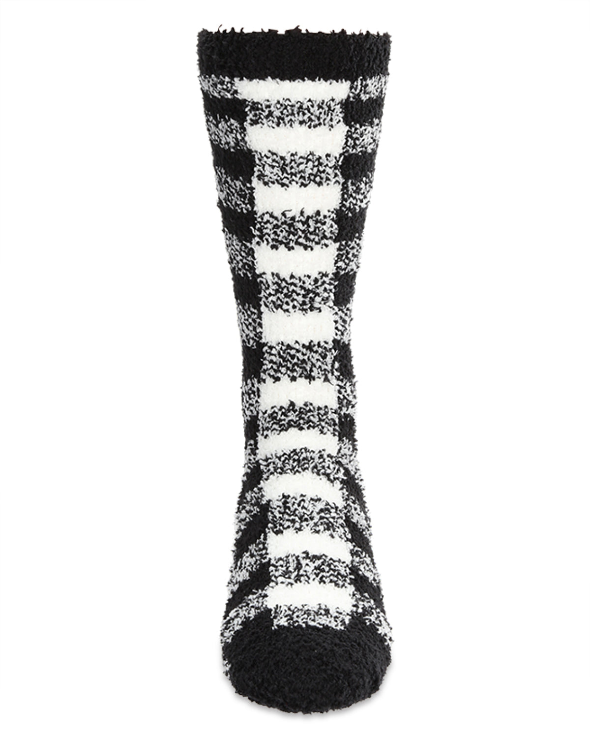 Men's Buffalo Plaid Fuzzy-Soft Cabin, Sleep, and Lounge Cozy Crew Sock