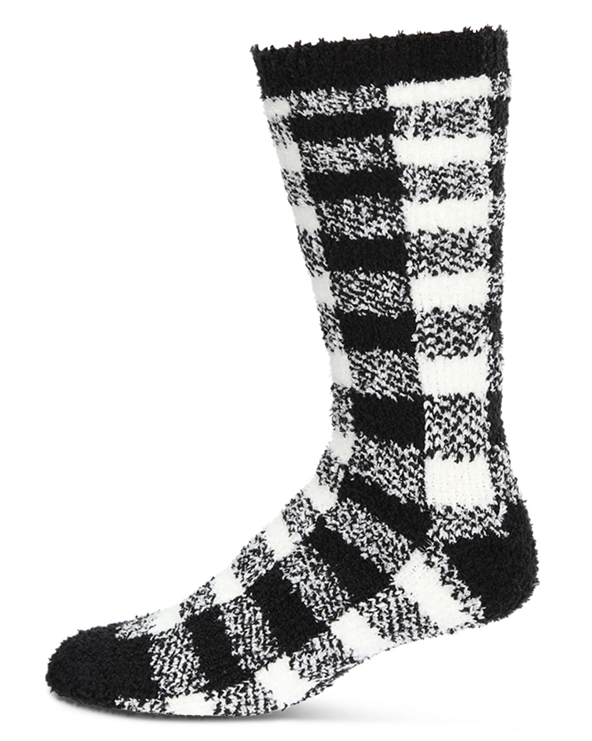 Men's Buffalo Plaid Fuzzy-Soft Cabin, Sleep, and Lounge Cozy Crew Sock