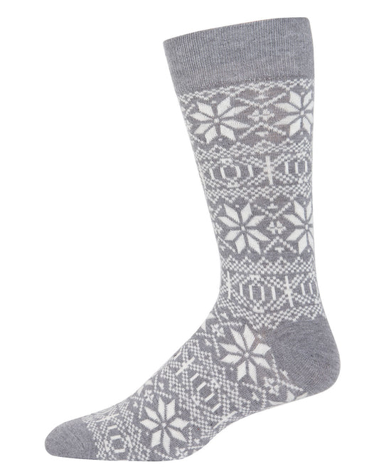 Men's Snowflake Luxuriously Soft Cashmere Blend Crew Socks