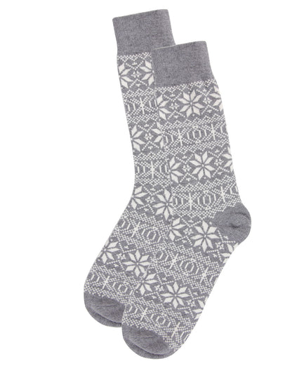 Men's Snowflake Luxuriously Soft Cashmere Blend Crew Socks