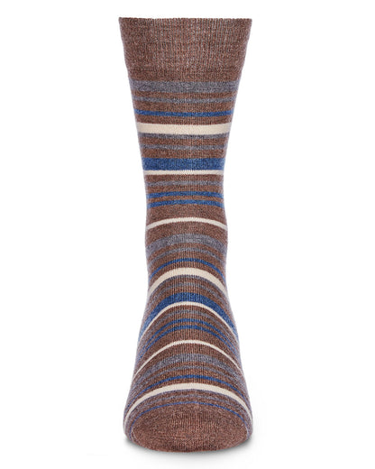 Men's Slick Stripes Luxuriously Soft Cashmere Blend Crew Socks