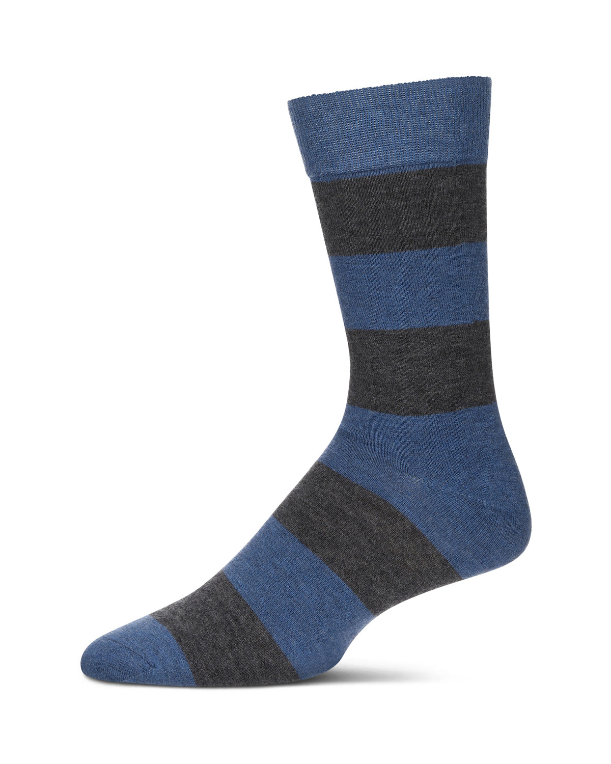 Men's Rugby Striped Luxuriously Soft Cashmere Blend Crew Socks