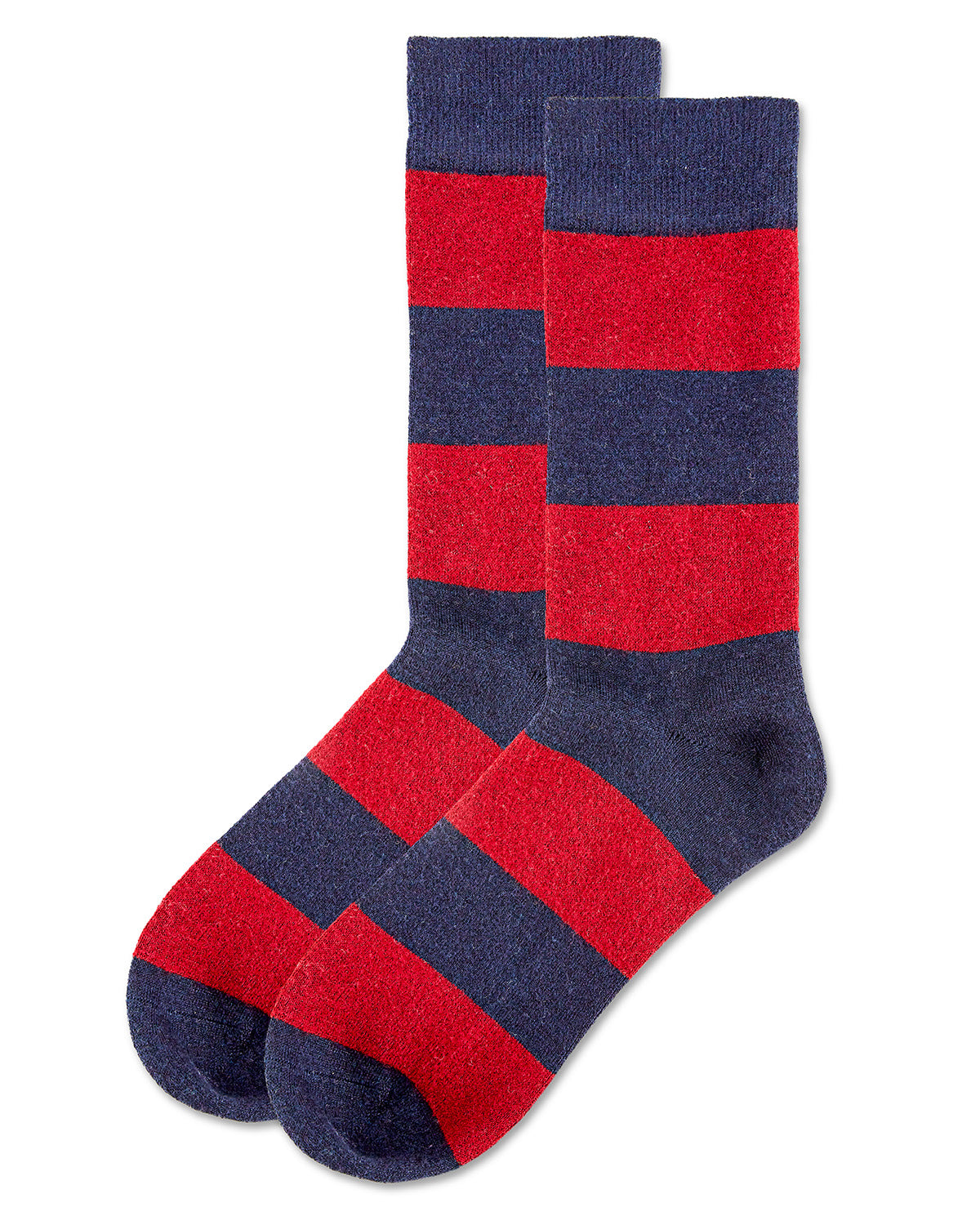 Men's Rugby Striped Luxuriously Soft Cashmere Blend Crew Socks