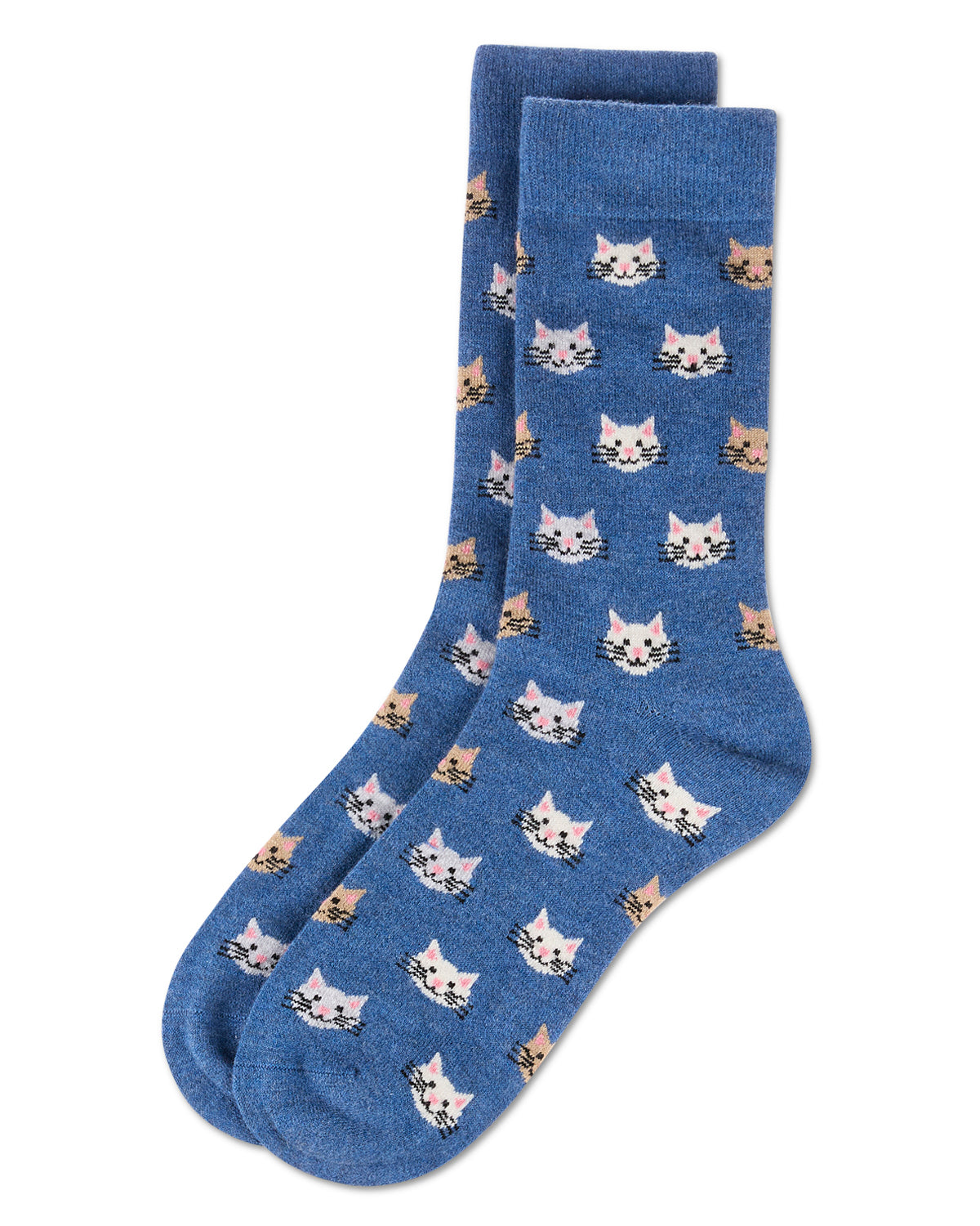 Men's Cat Face Cashmere Crew Socks
