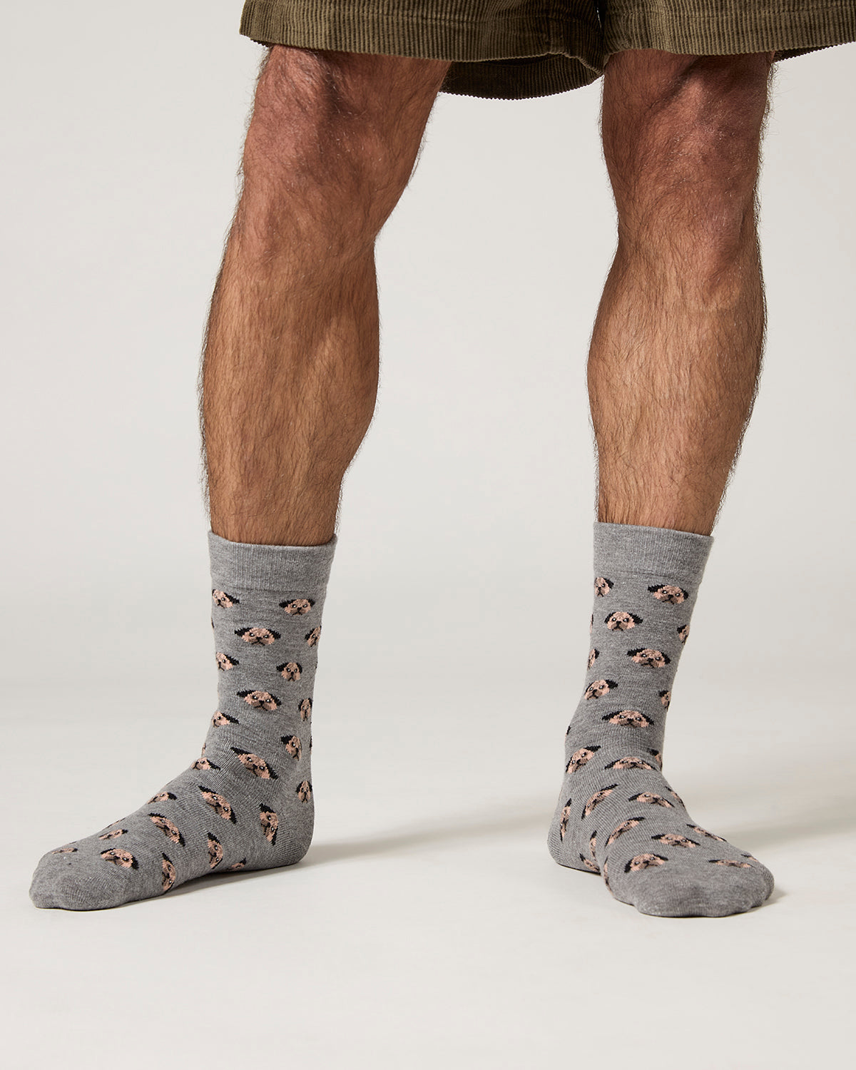 Men's Dog Face Cashmere Crew Socks