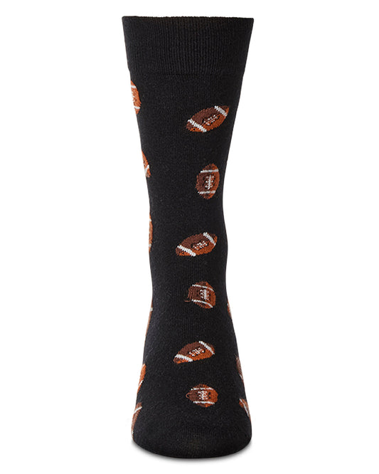 Men's Football Themed Cashmere Blend Novelty Crew Sock