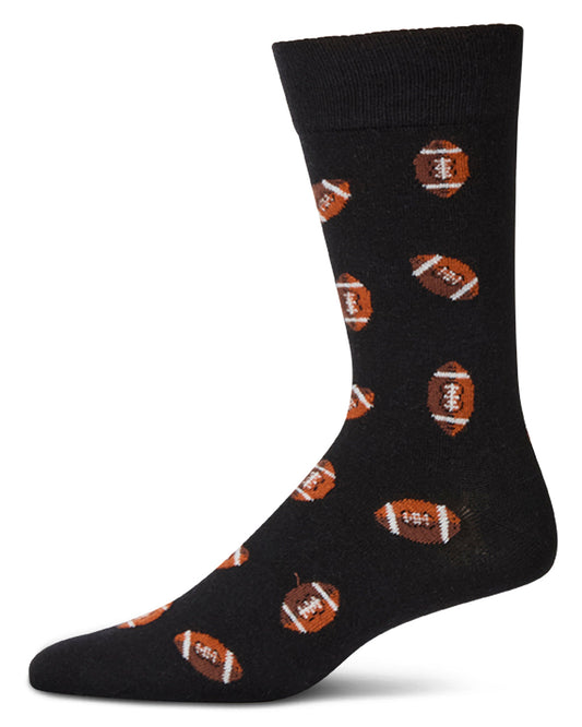 Men's Football Themed Cashmere Blend Novelty Crew Sock