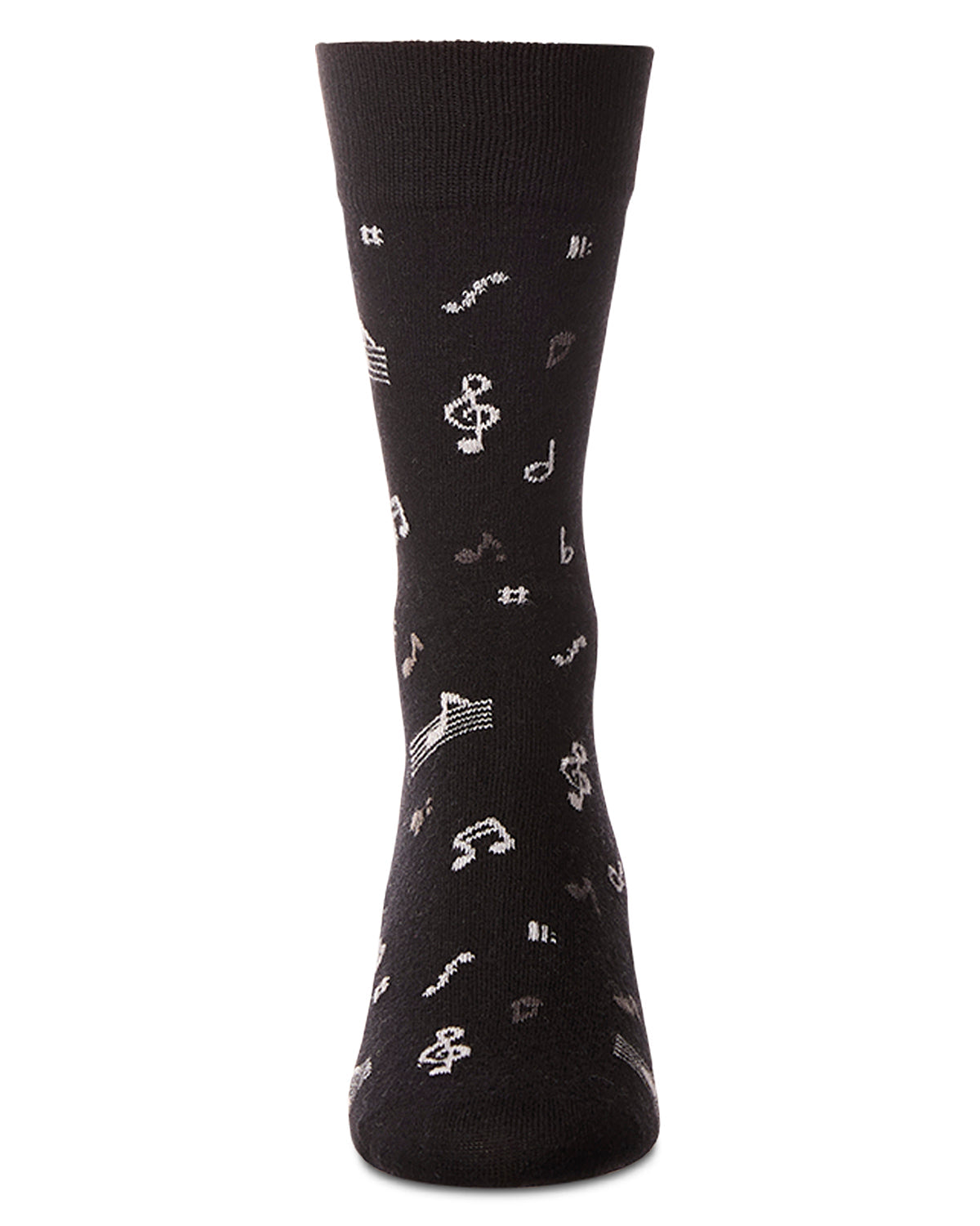 Men's "Musical Notes" Cashmere Blend Novelty Crew Sock