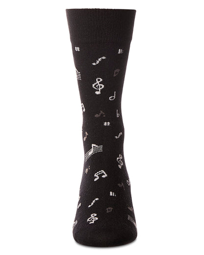 Men's "Musical Notes" Cashmere Blend Novelty Crew Sock