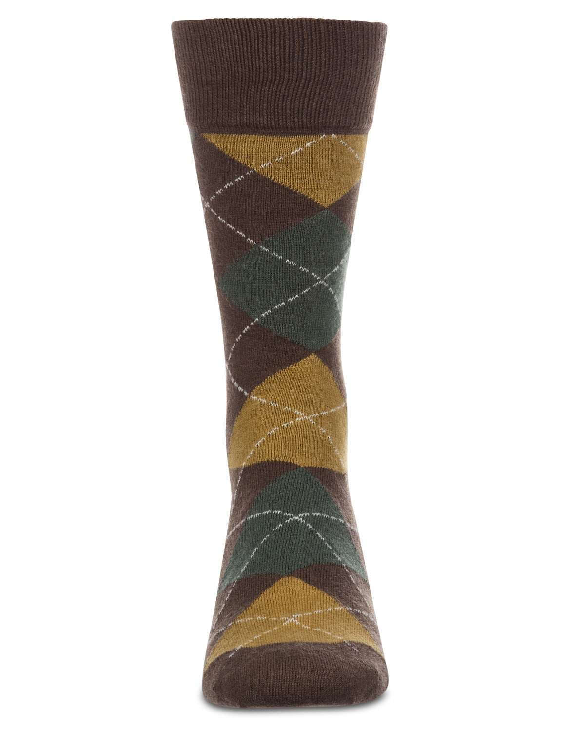 Men's Argyle Cashmere-Blend Fine-Gauge Knit Crew Sock