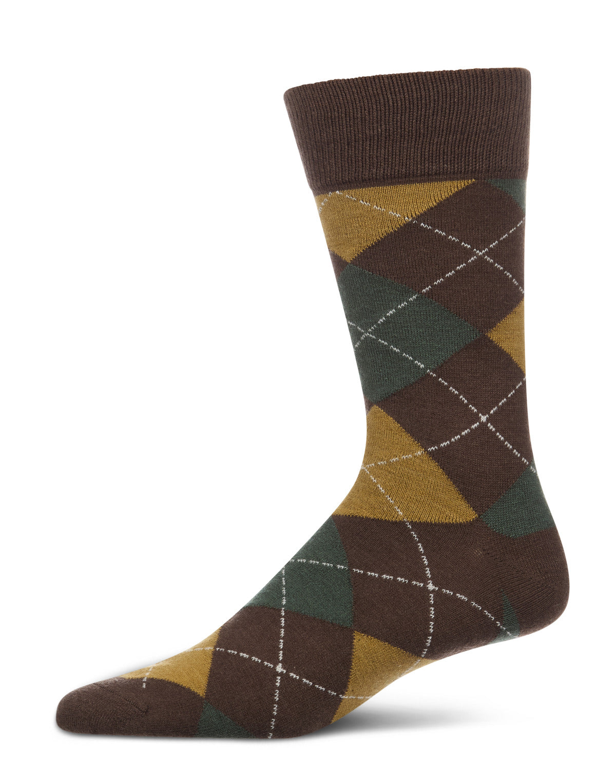 Men's Argyle Cashmere-Blend Fine-Gauge Knit Crew Sock