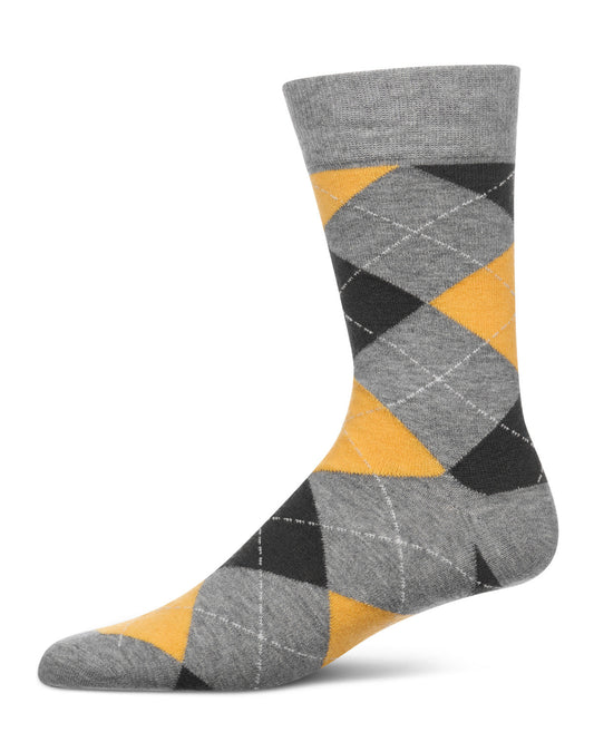 Men's Argyle Cashmere-Blend Fine-Gauge Knit Crew Sock