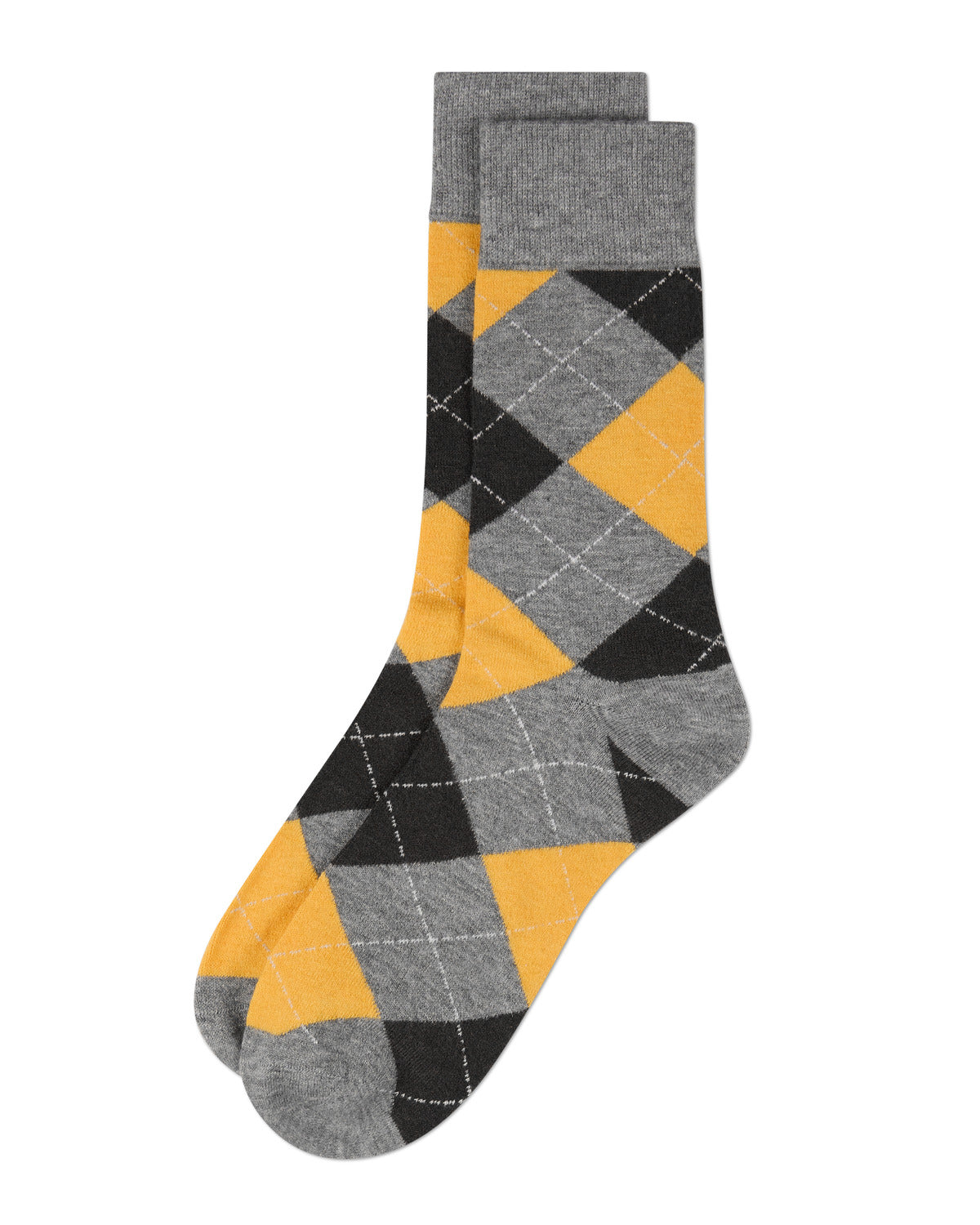 Men's Argyle Cashmere-Blend Fine-Gauge Knit Crew Sock