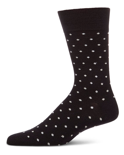 Men's Mini-Dot Cashmere-Blend Fine-Gauge Knit Crew Socks