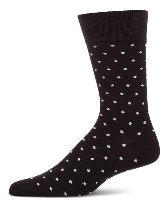 Men's Mini-Dot Cashmere-Blend Fine-Gauge Knit Crew Socks