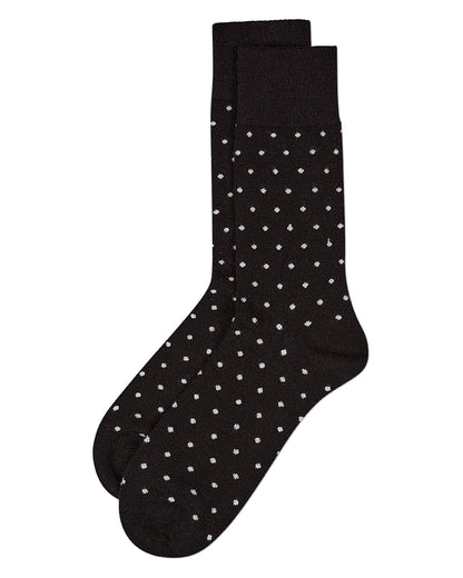 Men's Mini-Dot Cashmere-Blend Fine-Gauge Knit Crew Socks