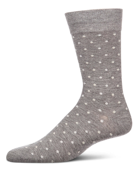 Men's Mini-Dot Cashmere-Blend Fine-Gauge Knit Crew Socks