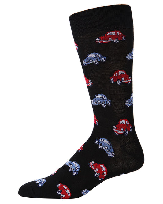 Men's "Love Bug" Rayon from Bamboo Blend Novelty Crew Sock