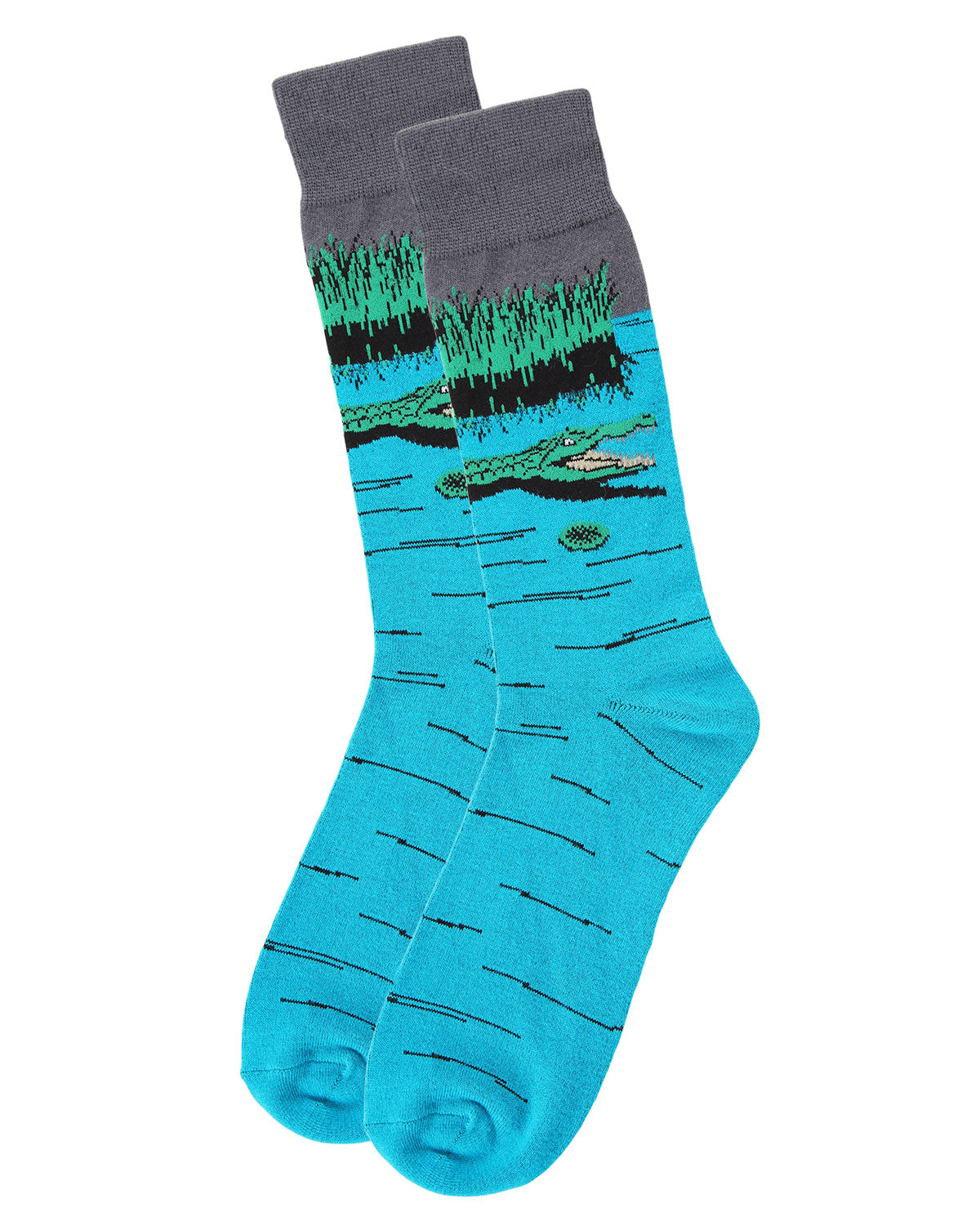 Men's Later Alligator Bamboo Blend Novelty Crew Sock