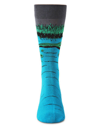 Men's Later Alligator Bamboo Blend Novelty Crew Sock