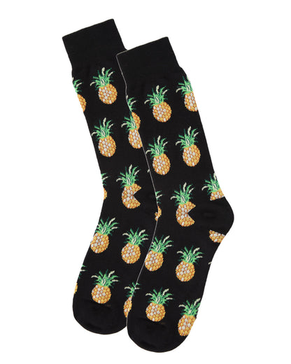 Men's Tasty Pineapples Bamboo Blend Novelty Crew Sock