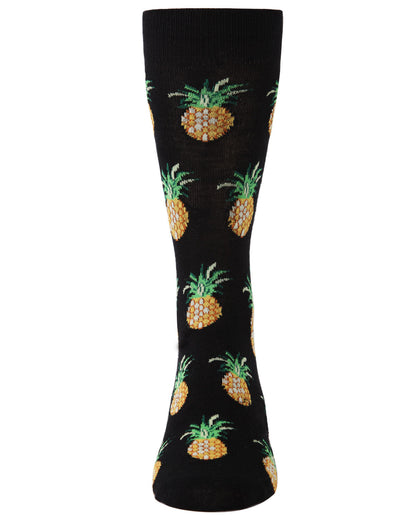 Men's Tasty Pineapples Bamboo Blend Novelty Crew Sock